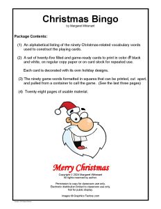 Christmas Bingo Game