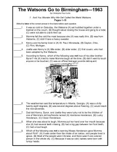 Watsons Go to Birmingham