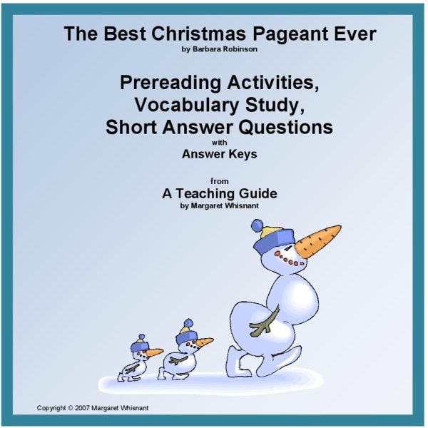 Best Christmas Pageant Ever, The: Prereading, Vocabulary, Short Answer Questions