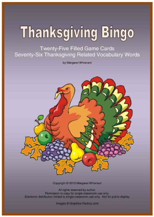 Thanksgiving Bingo with Twenty-Five Playing Cards