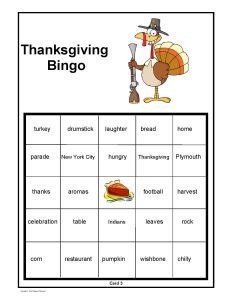 Thanksgiving Bingo