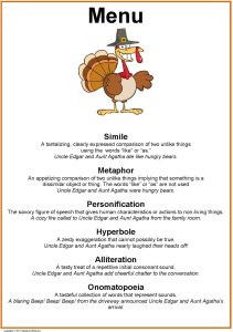 Thanksgiving Figurative Language