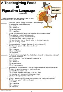 Thanksgiving Figurative Language