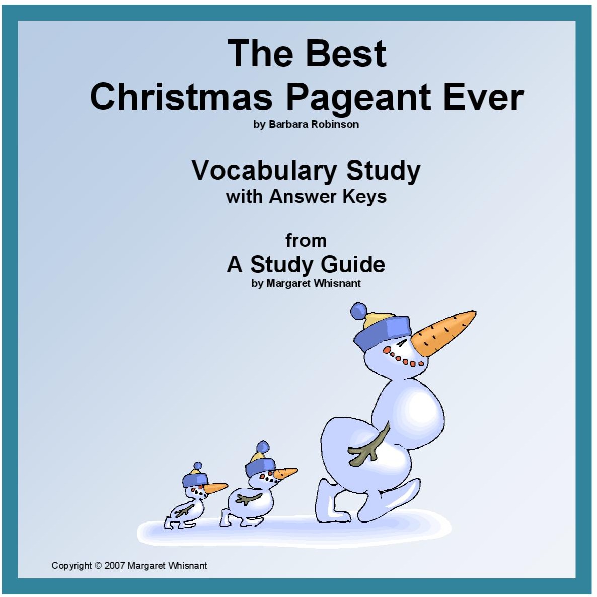 The Best Christmas Pageant Ever Vocabulary Study