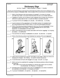 Charlotte's Web Vocabulary
