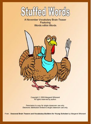 Stuffed Words: A November Vocabulary Brain Teaser Bell Ringer