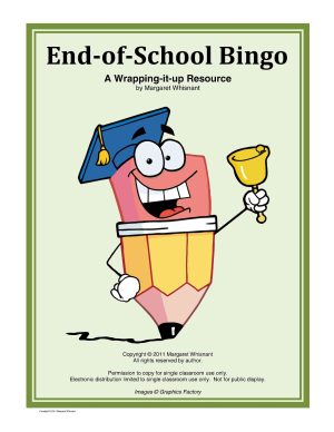 End-of-School Bingo Game