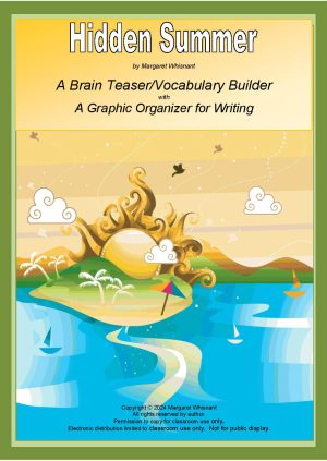 Hidden Summer June-July Vocabulary Brain Teaser with Writing