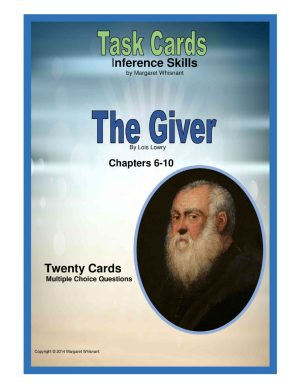 Task Cards:  The Giver Inference Skills Chapters 6-10