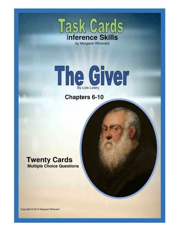 Task Cards:  The Giver Inference Skills Chapters 6-10