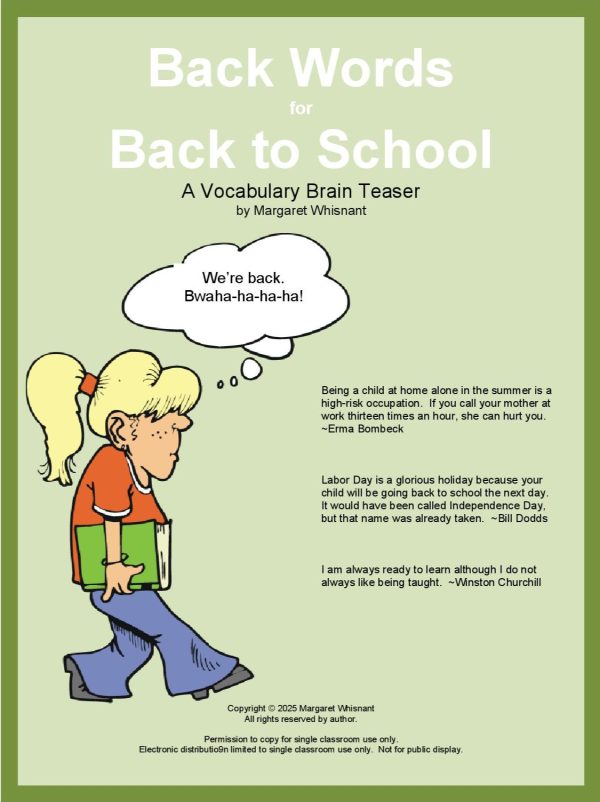 Back Words for Back to School