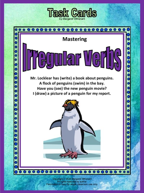 Verbs:  Irregular Verbs Task Cards