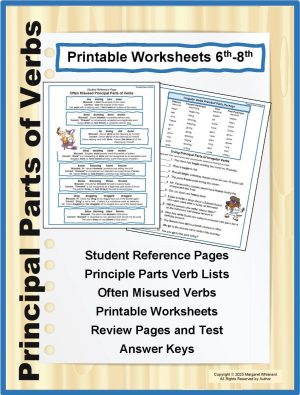 Principal Parts of Verbs Printable Worksheets 6th-8th
