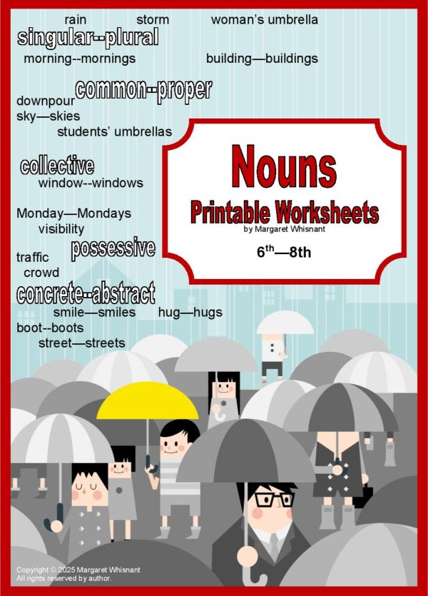 Nouns Printable Worksheets 6th-8th Grades